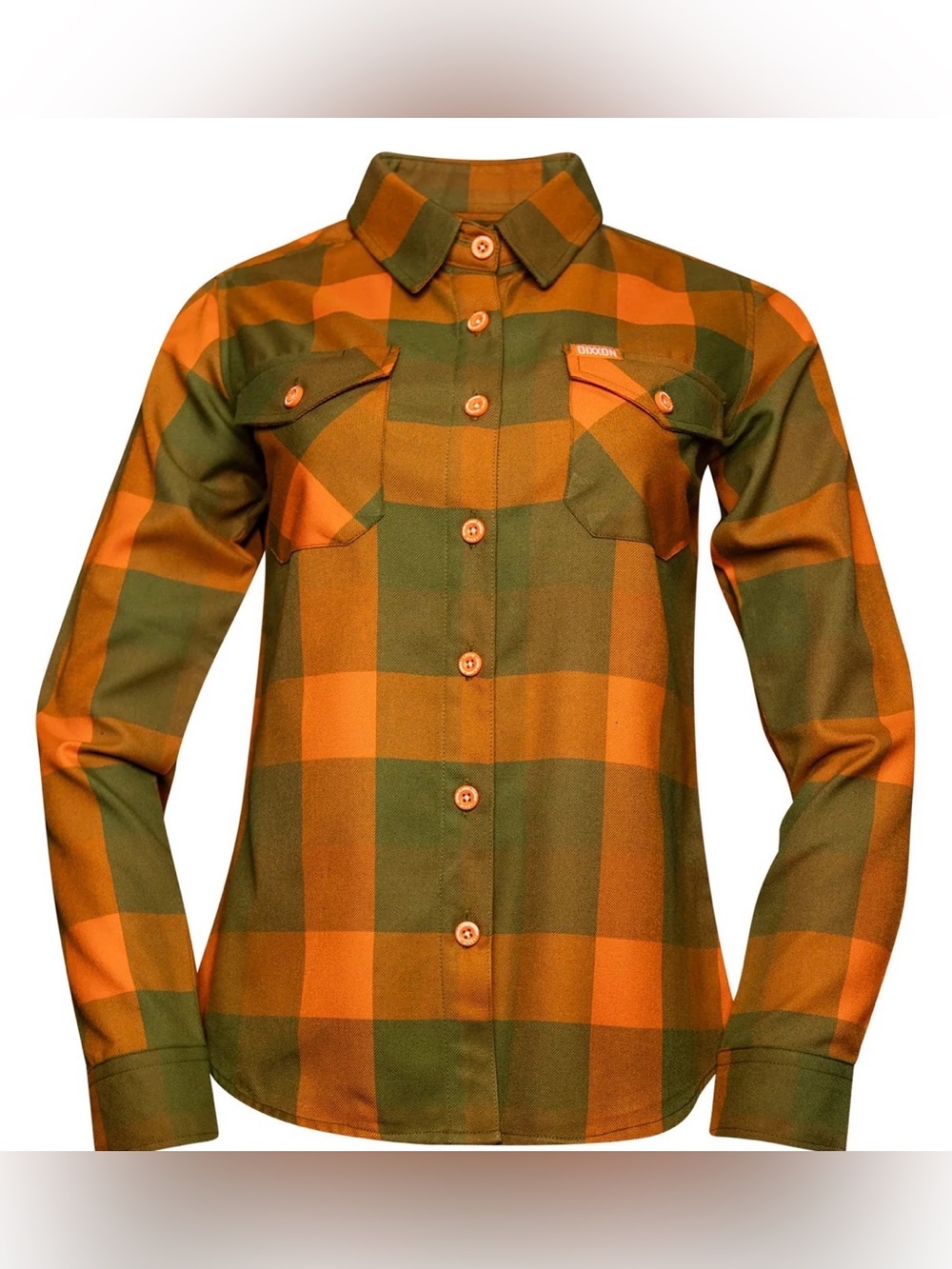 DIXXON Flannel Co Women’s The Mikey Orange and Olive Flannel - NEW IN BAG - WS